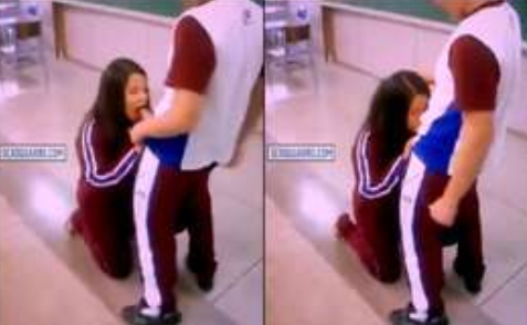 chavita de secundaria mamando dentro del salon de clases