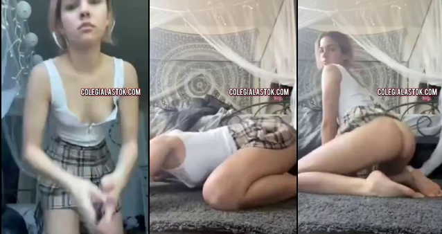 morrita colegiala se quita los calzones y se pone en diferentes poses