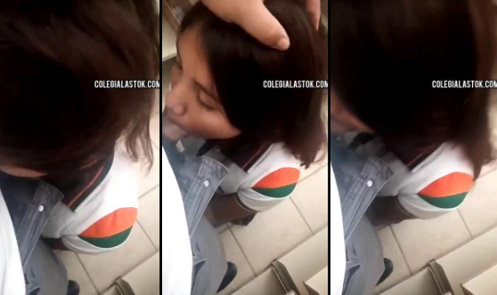 jovencita colegiala chupandosela a uno de sus compañeros en grabada