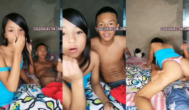 parejita de novios adolescentes cogiendo como locos