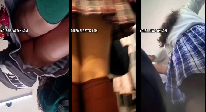 grabando por debajo a las colegialas nalgonas