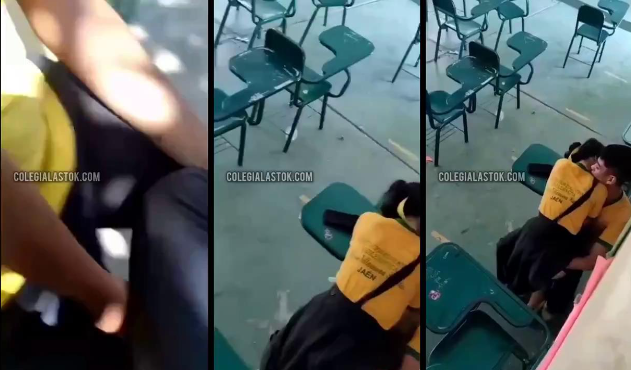 cachan a alumnos de prepa cogiendo dentro del salon y los graban