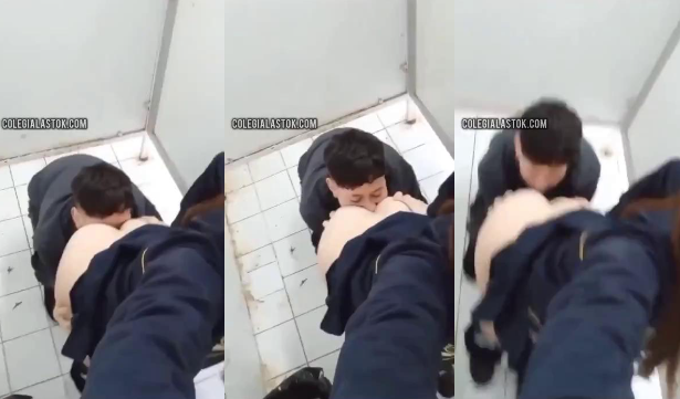 chupandole el culo a una morrita colegiala adolescente dentro de los baños del colegio