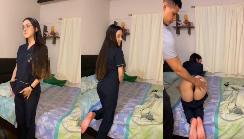 jovencita estudiante de enfermeria traia una tanguita puesta uufff