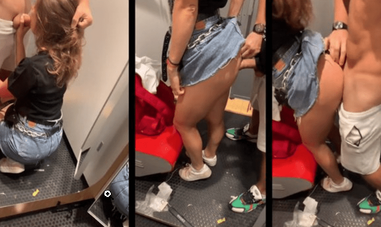 Cogiendo a novia deliciosa en probadores de tienda de ropa