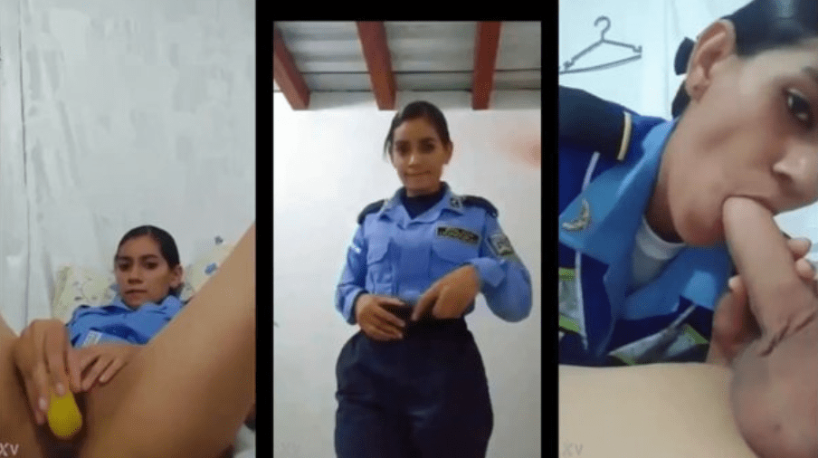 Policía ardiente se graba tocándose la concha