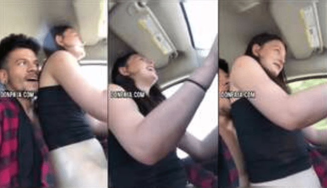 le enseña a manejar a su sobrina y aprovecha para cogerla en el carro