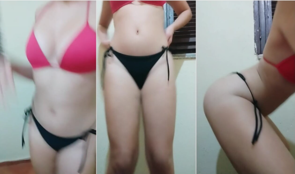 jovencita calenturienta le manda un video en bikini al novio