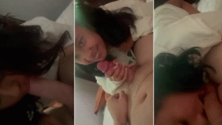 jovencita colegiala la graban dandole una mamada al novio